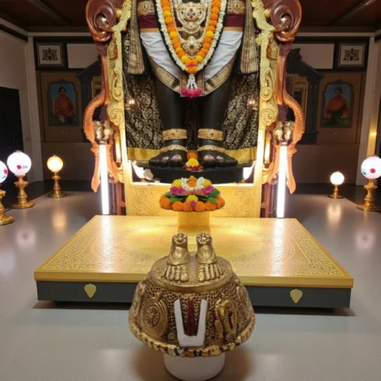 Click Pujan Tirupati Balaji Charan Idol - Metal - Spiritual Pooja Item _ Lord Venkateswara Charan Paduka _ Devotional Statue for Mandir, Home Temple & Daily Worship (2)