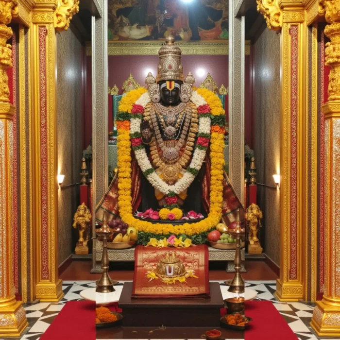 Click Pujan Tirupati Balaji Charan Idol - Metal - Spiritual Pooja Item | Lord Venkateswara Charan Paduka | Devotional Statue for Mandir, Home Temple & Daily Worship - Image 2
