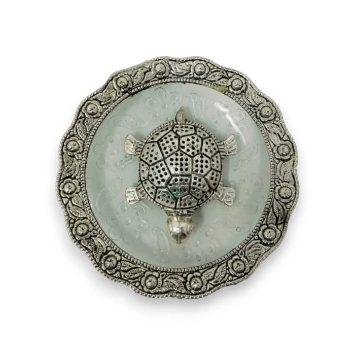 Click Pujan Tortoise Plate - Metal - Vastu & Pooja Item | Feng Shui Tortoise for Good Luck & Prosperity | Decorative Pujan Plate for Home Temple & Daily Rituals - Image 4