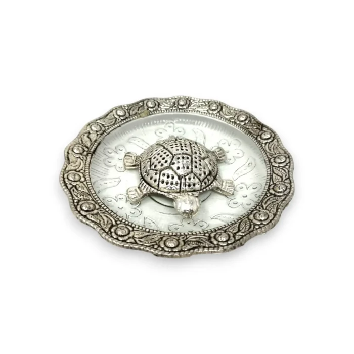 Click Pujan Tortoise Plate - Metal - Vastu & Pooja Item | Feng Shui Tortoise for Good Luck & Prosperity | Decorative Pujan Plate for Home Temple & Daily Rituals - Image 5